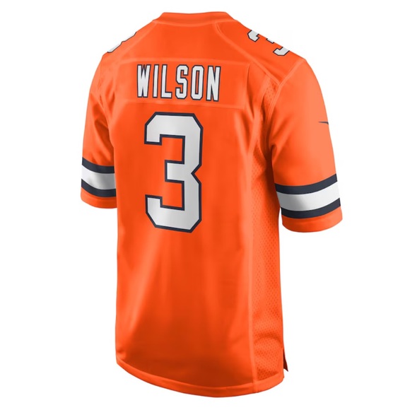 NFL - Denver Broncos- Russell Wilson - Nike Orange Game Jersey - Picture 3 of 6